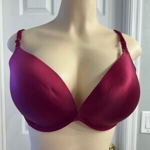 Victoria’s Secret Push-Up Bra • Satin & Lace • Raspberry Pink • Size 38D • NWT